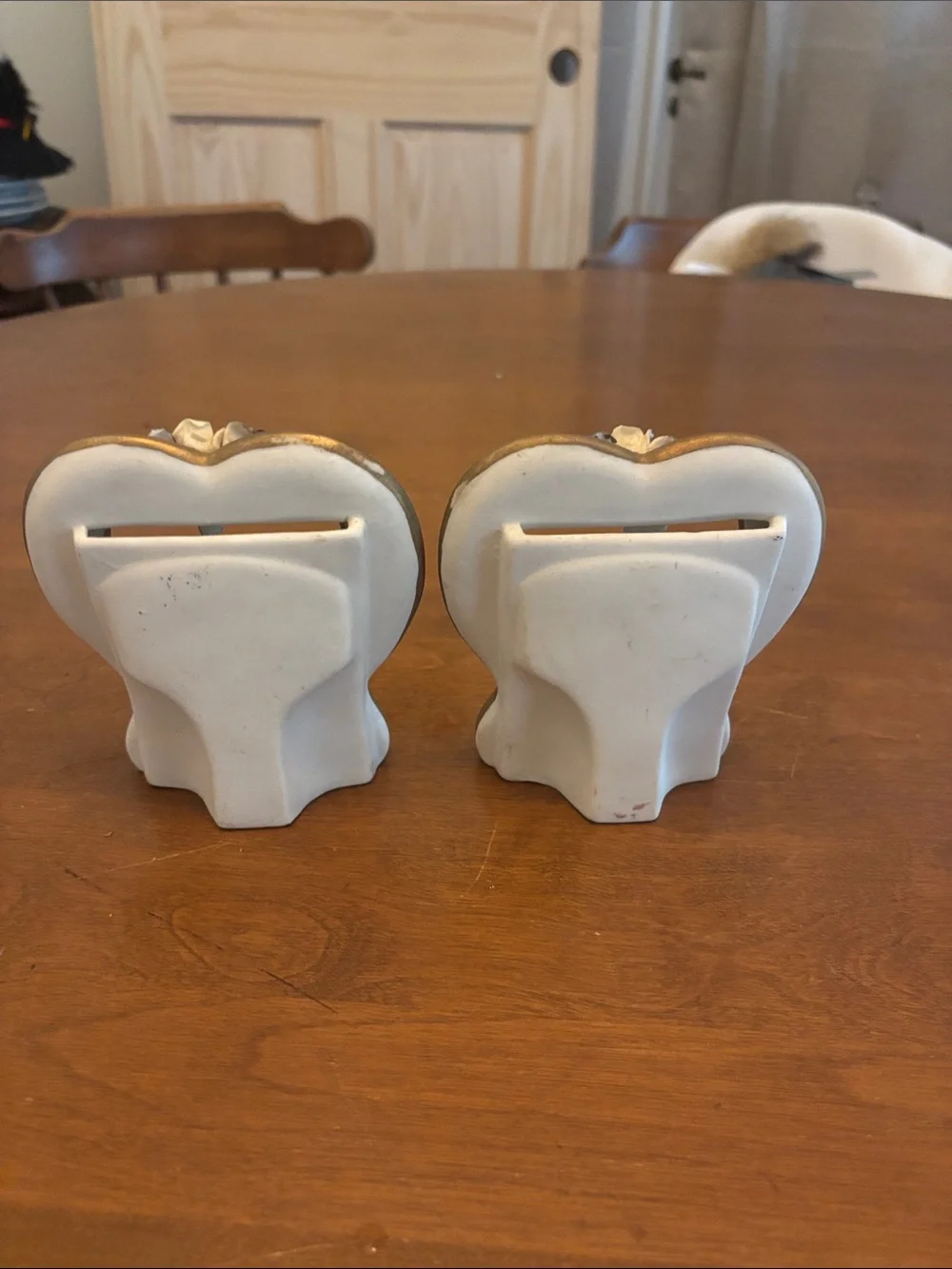 Vintage Flomo Unlimited Ceramic Heart Picture Frames Pair, Item CH-07268,